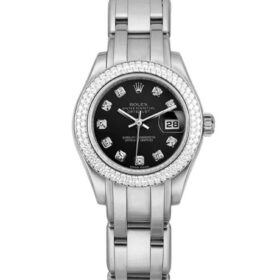 Rolex Pearlmaster 80339 28MM Black Dial Women’s Watch