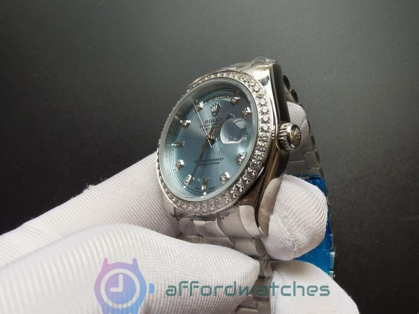 Rolex Day-date 118346 36mm Stainless Steel Ice Blue For Men Watch