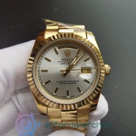 Rolex Day-date 18238 White Dial And Yellow Gold Case For Men 36mm Watch