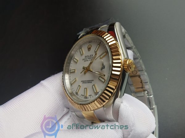 Rolex Datejust 2813 41mm 18k Yellow Gold White Dial For Men Watch