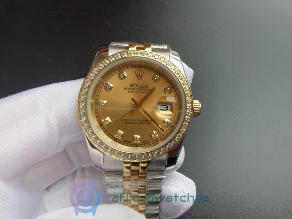 Rolex Datejust 26283rbr Yellow Gold And Stainless Steel Champagne 36mm For Men Watch
