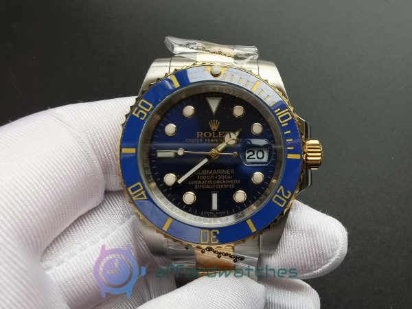 Rolex Submariner 16613 Blue Dial And 18k Yellow Gold Bezel 40mm For Men Watch