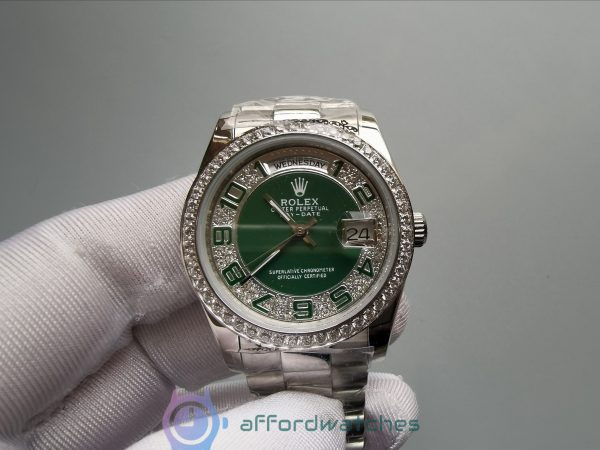 Rolex Day-date 118346 36mm Steel With Diamonds 36mm For Women Watch