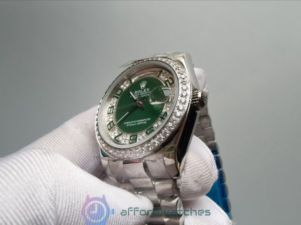Rolex Day-date 118346 36mm Steel With Diamonds 36mm For Women Watch