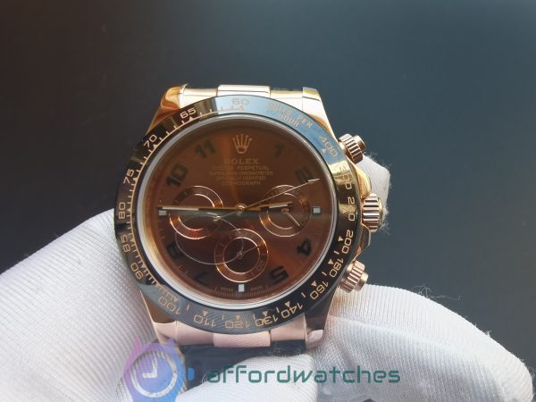 Rolex Daytona 116515 Ln Rose Gold Chocolate Arabic Dial 40mm For Men Watch