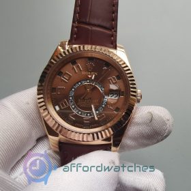 Rolex Sky-dweller 326135 Brown Crocodile Chocolate Brown 42mm For Men Watch