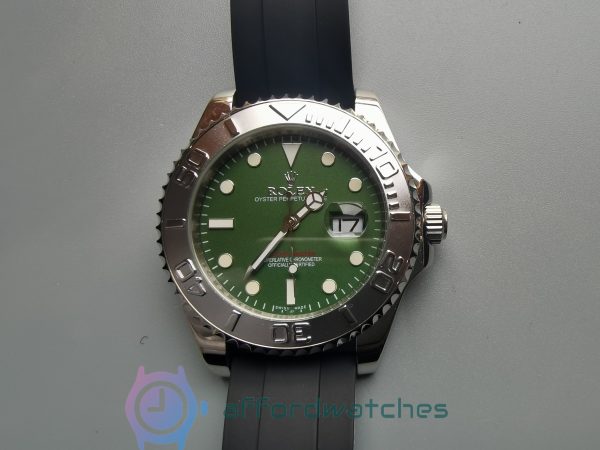 Rolex Yacht-master 40mm Rubber Strap Green Dial For Men Watch